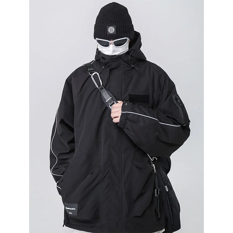 

Весенняя женская винтажная куртка Techwear Cyber Y2k Goth, Базовая куртка, Женское пальто, кардиган для женщин, Harajuku бейсбольная куртка
