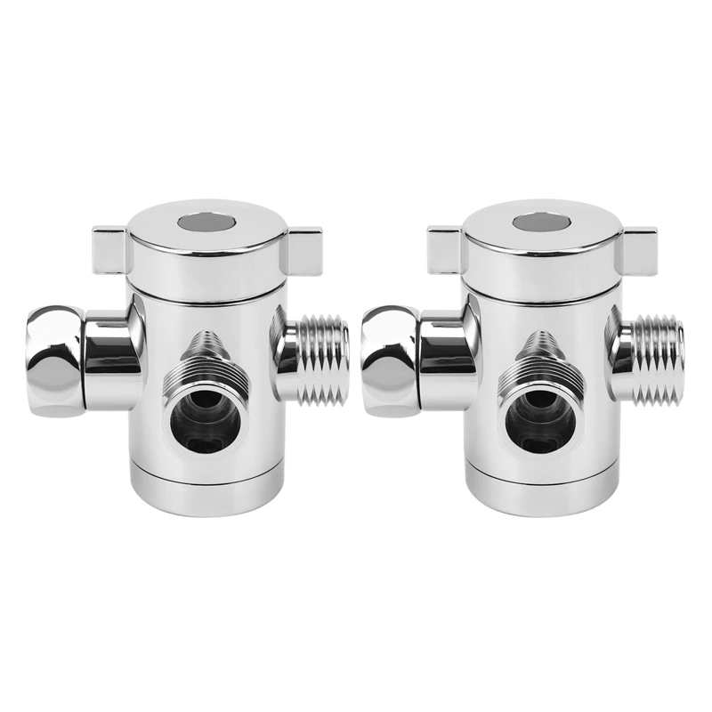 

2Pcs 1/2 Inch 3 Way T-Adapter Toilet Bidet Bath Shower Head Arm Mounted Diverter Valve Retail