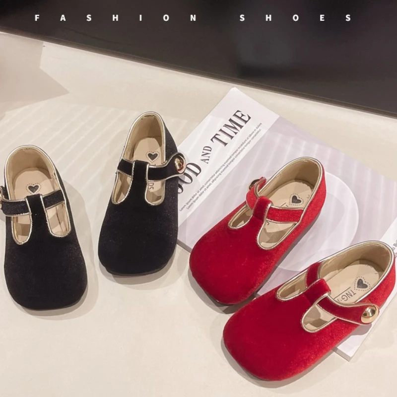Туфли Мэри Джейн для девочек детские винтажные бархатные вечерние платья на