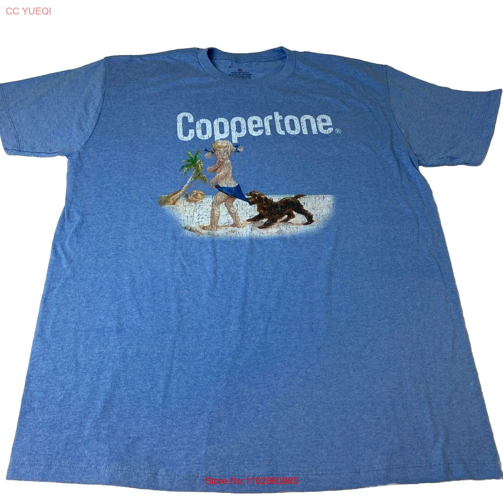 VTG Coppertone Футболка с короткими рукавами и рисунком Мужская футболка из смеси