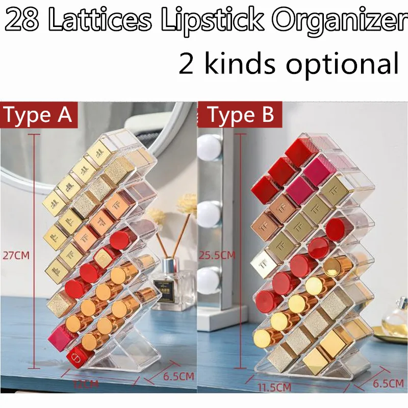 

28 Lattices Plastic Lipstick Organizer Fish Shape Stackable Makeup Nail Polish Storage Rack Lip Gloss Holder Cosmetics Container
