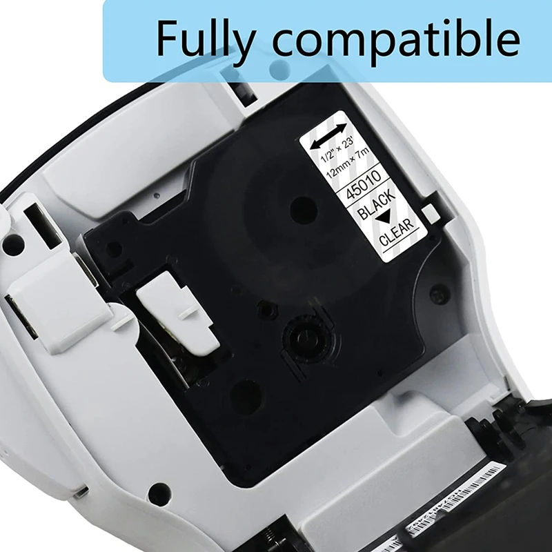 3 упаковки ярлыков для DYMO D1 Clear 45010 45011 45012 черный синий красный на прозрачном