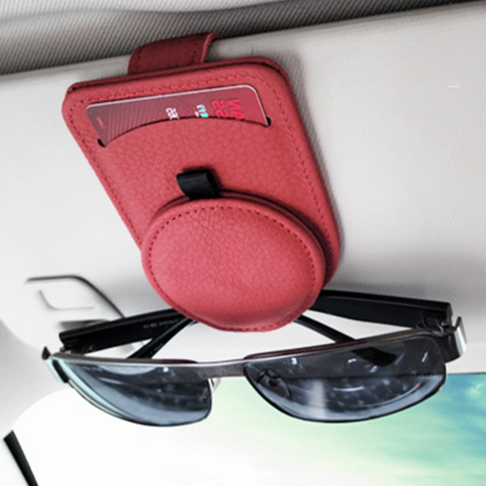 

Универсальный автомобильный кожаный держатель для очков