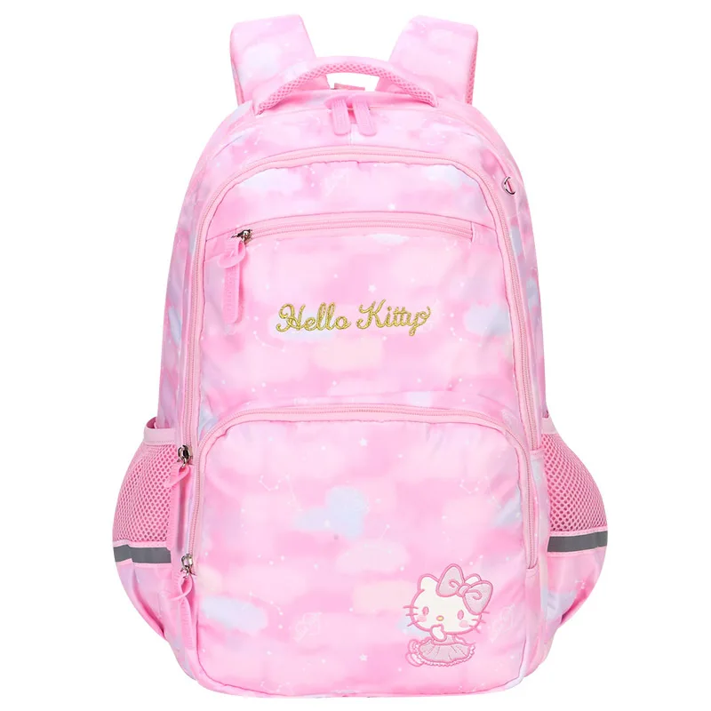 Hello Kitty Primary Schoolbag Girl Spine Protection Children Fashion Cartoon Lightweight Double-Shoulder Backpack Casual