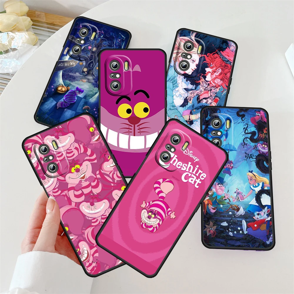 

Disney Alice Wonderland For Redmi K60 K50 K40 K30 K20 Go S2 8A 7A 6Pro 5 Plus 5G Silicone Soft Black Phone Case