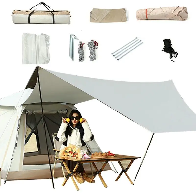 

Beach Tent Waterproof Dome Shelter Family Tent For 4 Persons Outdoor Gear Automatic Setup Sun Shade Tent For Beach Backpacking