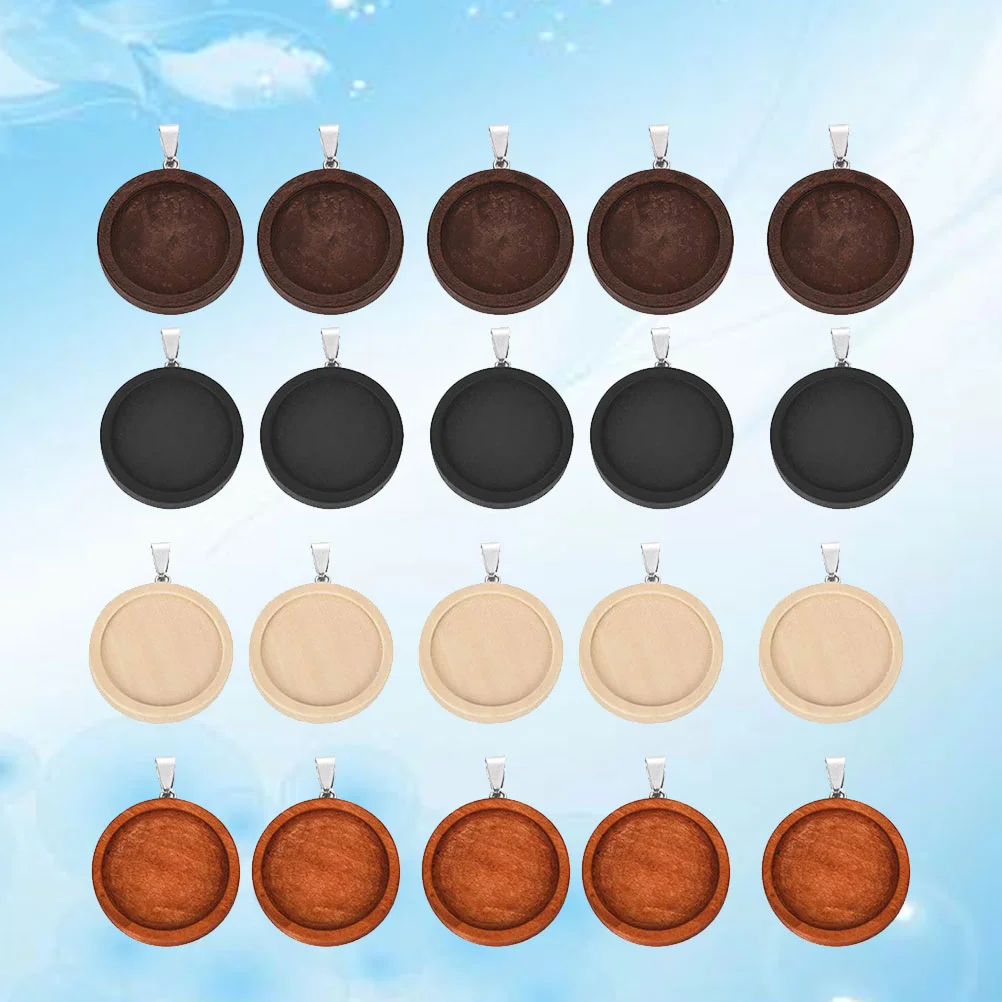 

Pendant Tray Jewelry Trays Bezel Blanks Base Making Blank Jewellery Key Craft Round Necklace Settings Wood Pendants Charms