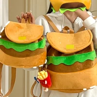 anime sheep plush stuffed animal toy hamburger school backpack kids cartoon shoulder bag kawaii large capacity plushies bags