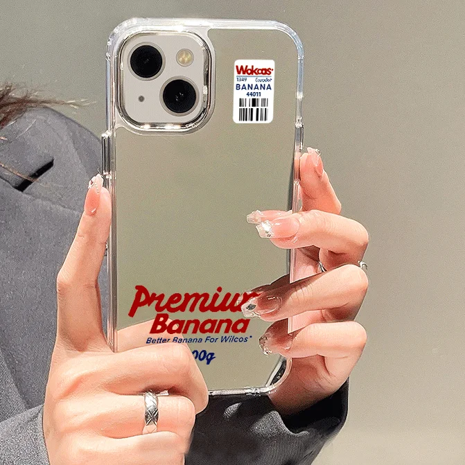 Фото OK Желтый английский зеркальный чехол для телефона с зеркалом для iPhone 17 17Air 16 15 14 13 12 11 Pro Max XR X XS 7 8 Plus Чехол-бамбер №2