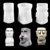 4 easter island moai silicone candle molds with candle wick giant face diy candle mold home decor candle maker