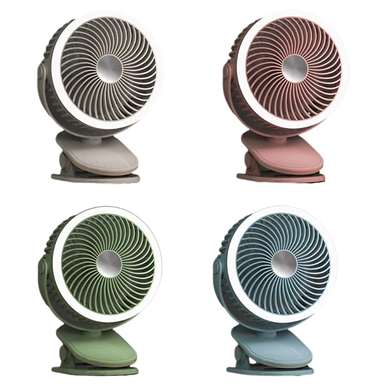 

594A Small Clip on Fan 3 Speeds USB Fan Strong Airflow Clip & Light Desk Fan Ultra-Quiet with Sturdy Clamp Mini Cooling Fan
