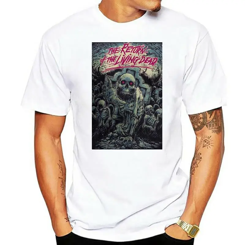 

Новая популярная мужская и черная футболка с рисунком из фильма «Возвращение живых мертвецов», летняя повседневная мужская футболка, хорош...