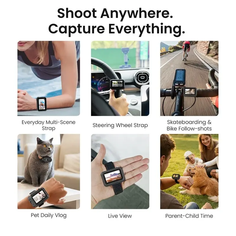 Фото Защитный чехол AMAGISN для камеры DJI Osmo Nano, многофункциональная док-станция Vision, силиконовый чехол с ремешком на запястье №4