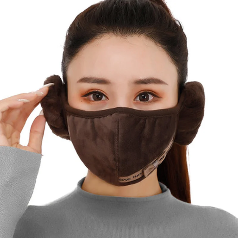 Winter Earmuff Mouth Cover Velvet Warm Masks Female Riding Ear Warmer Earlap Mascarillas Unisex Outdoor Muffler Earmuffs Fashion |