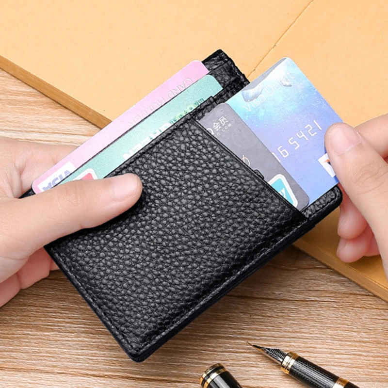 

Супертонкий мягкий кошелек из искусственной кожи, однотонный мини-держатель для кредитных карт, кошелек с несколькими отделениями для монет, кошелек, держатели для карт, мужской кошелек