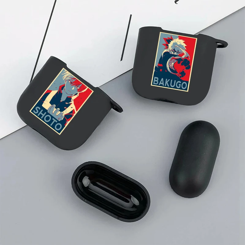 

My Hero Academia Midoriya Soft silicone TPU Case For AirPods Pro 1 2 3 Black Silicone Wireless Bluetooth Earphone Box Cover