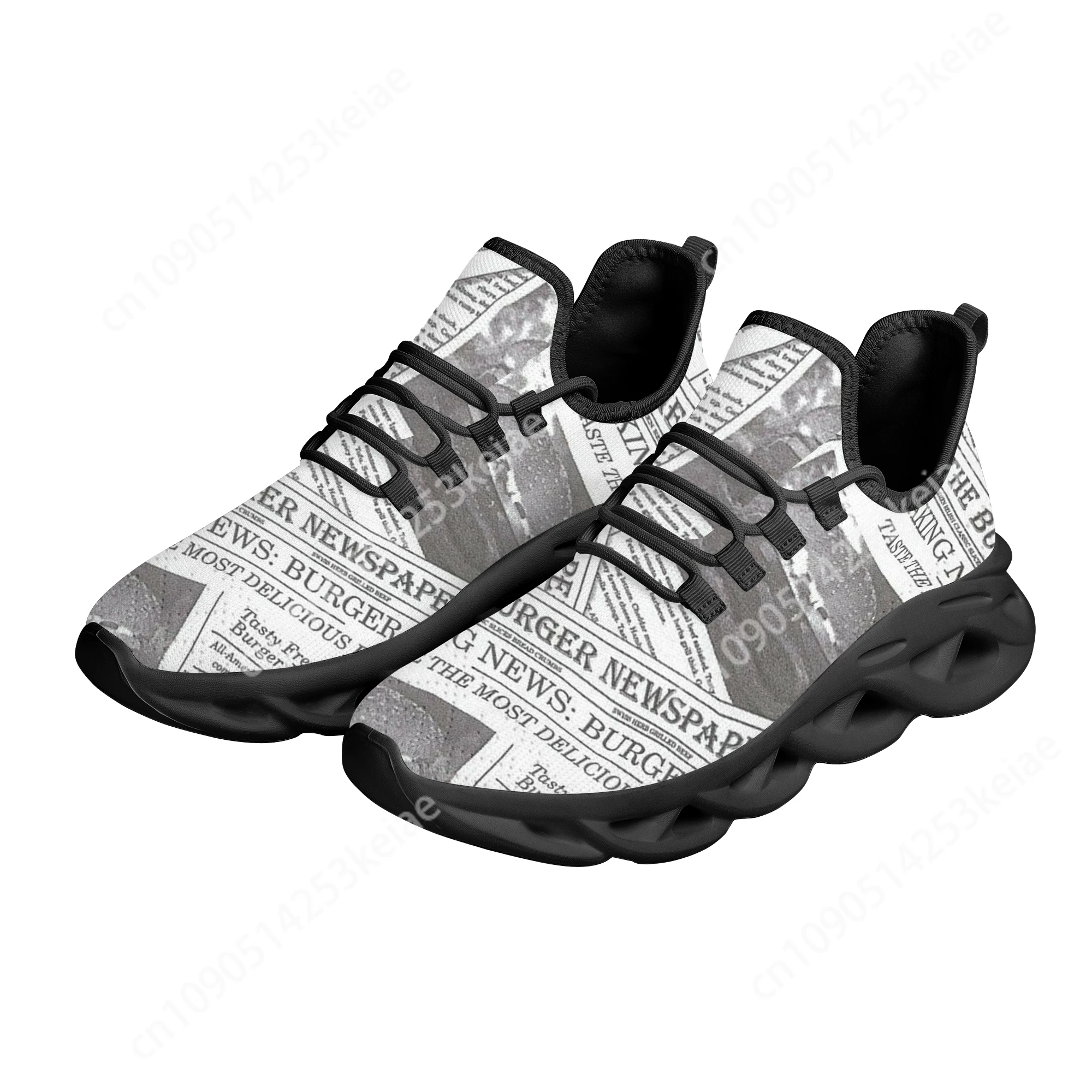 Custom Made Simple Newspaper Print Platform Blade Shoes Tennis Brand Sneakers WoMen Casual Running Footwear Zapatos