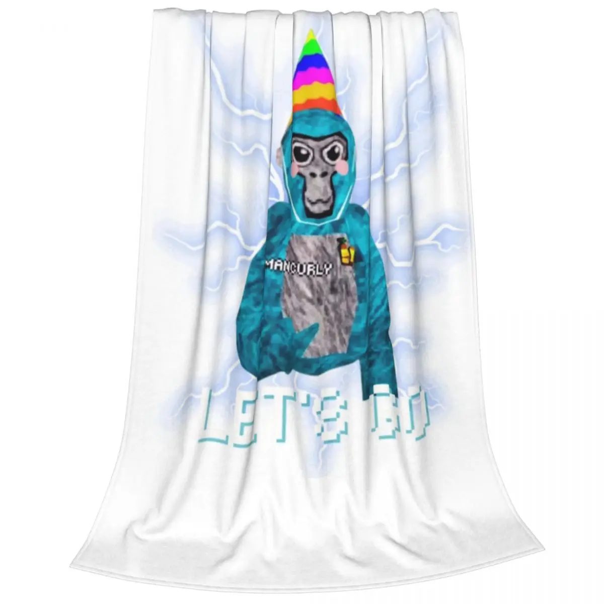 Пушистое детское одеяло с гориллой биркой Jmancurly Monke Merch классический диван