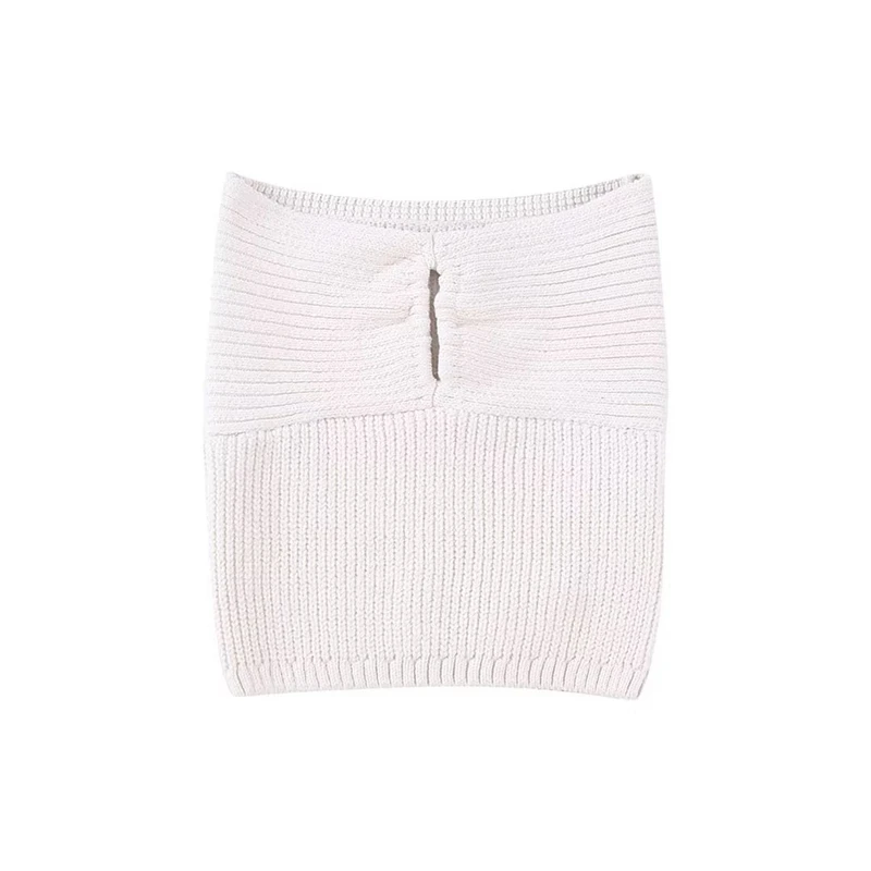 

Новинка лета 2023, женская одежда, сексуальный топ с одним словом для девушек, трикотажный белый топ с узким прямым воротником, топ-майка