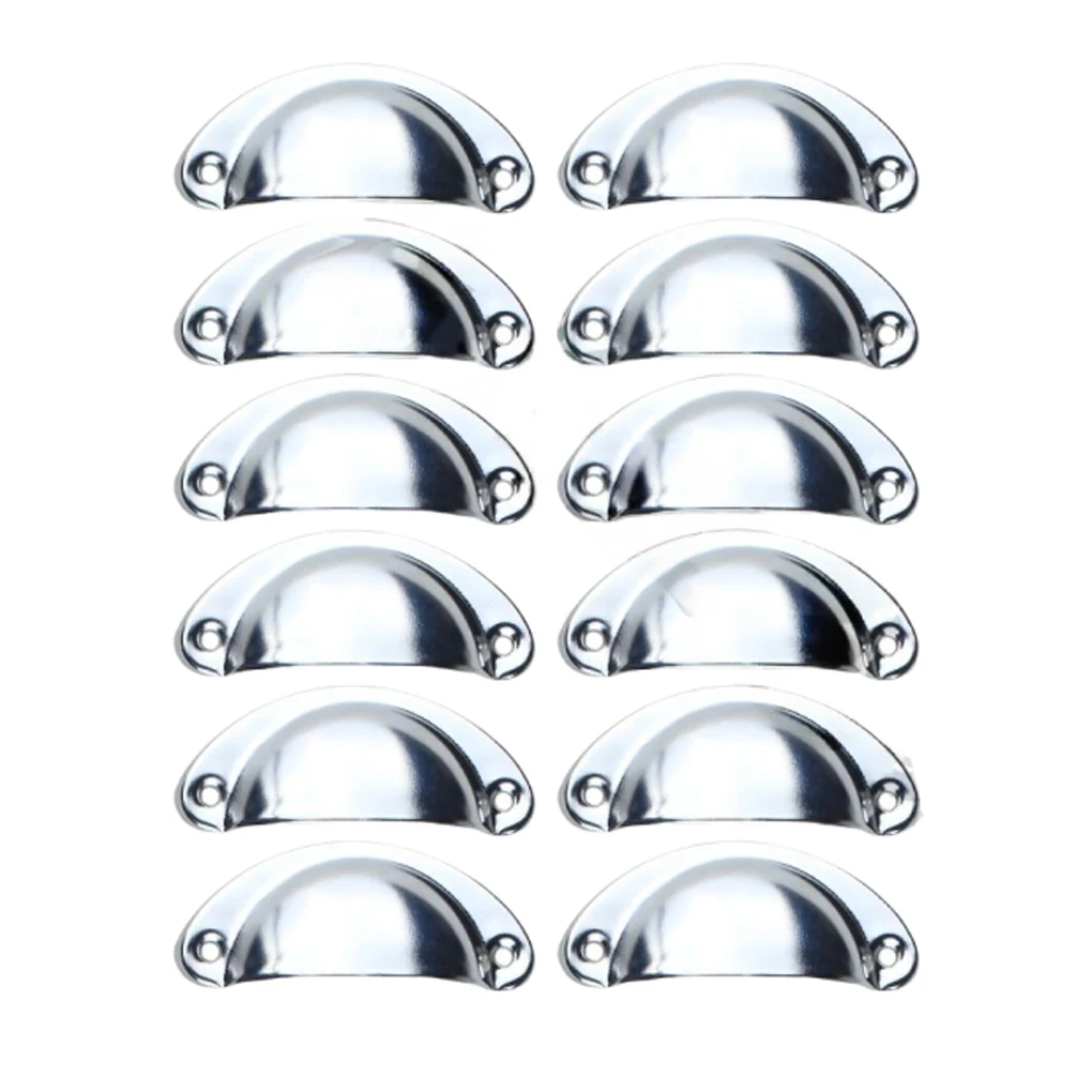 

12Pcs Cabinet Knobs Furniture Hardware Semi-circle Pull Handles Cupboard Wardrobe Household Decorations bronze color