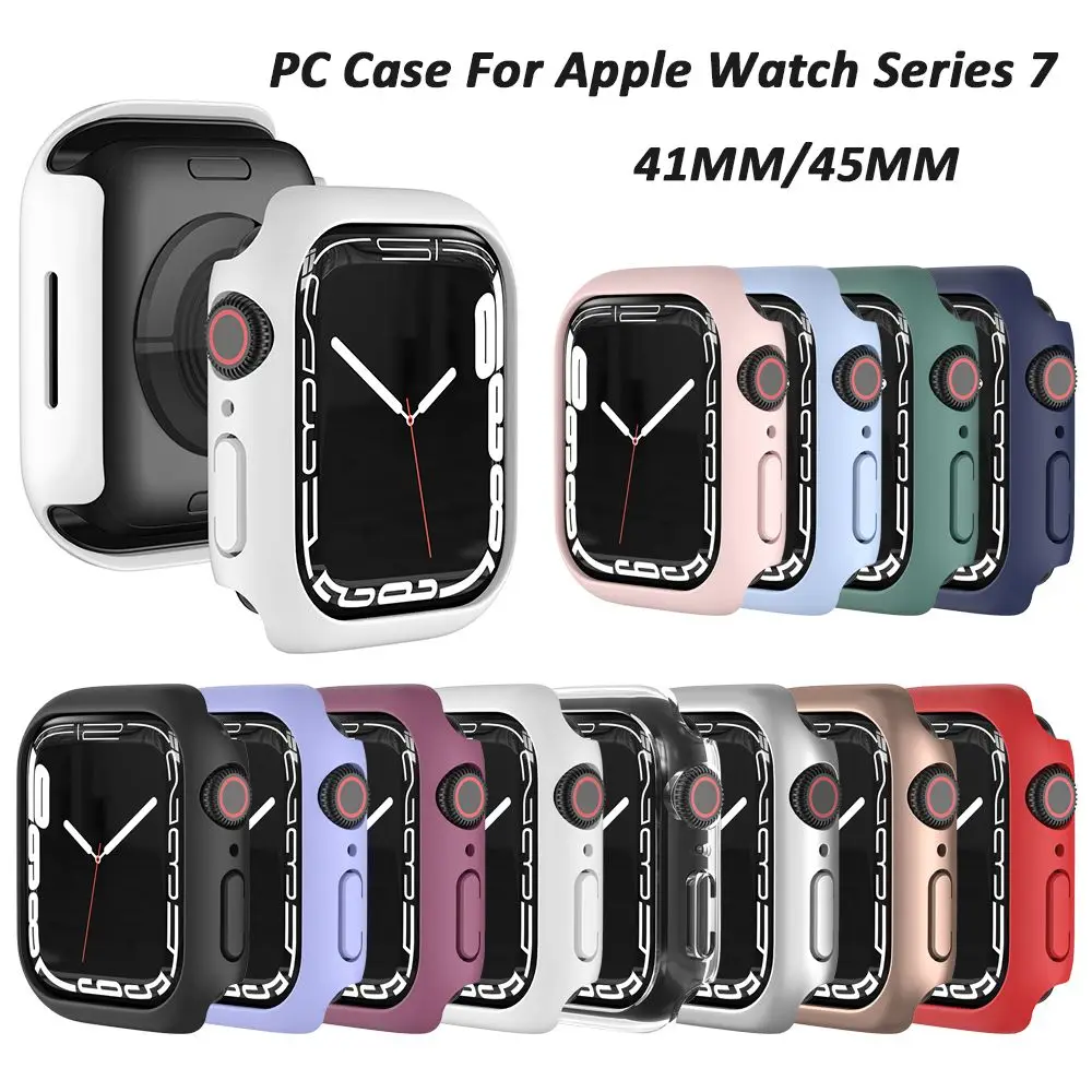

Чехол для Apple Watch серии 7, 41 мм, 45 мм, защитный бампер из поликарбоната с защитой от царапин, защитный чехол без защиты экрана для iwatch