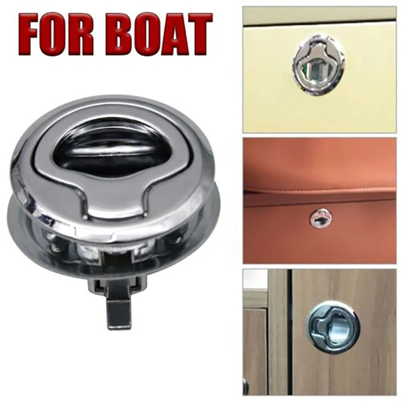 

Marine Boat Locking Latch Embedded RV Stainless Steel 1.7" Flush Pull Slam Door Locker Hatch Latch For Boat Deck Hatch New