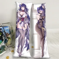 color cosplayer raiden shogun hugging body pillowcase game anime dakimakura case otaku game genshin impact bedding decoration