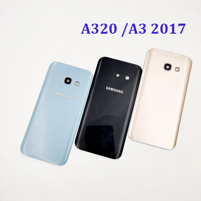Новая задняя крышка батарейного отсека для Samsung Galaxy A3 2017 A320 A320F Замена + объектив
