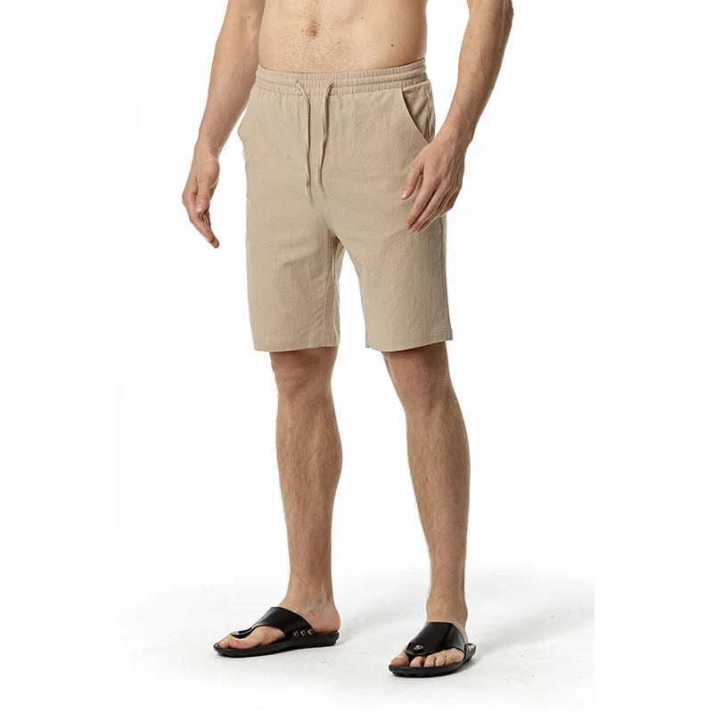 

2023 Mans Summer Classic Cotton Linen Shorts Casual Sports Beach Shorts Men