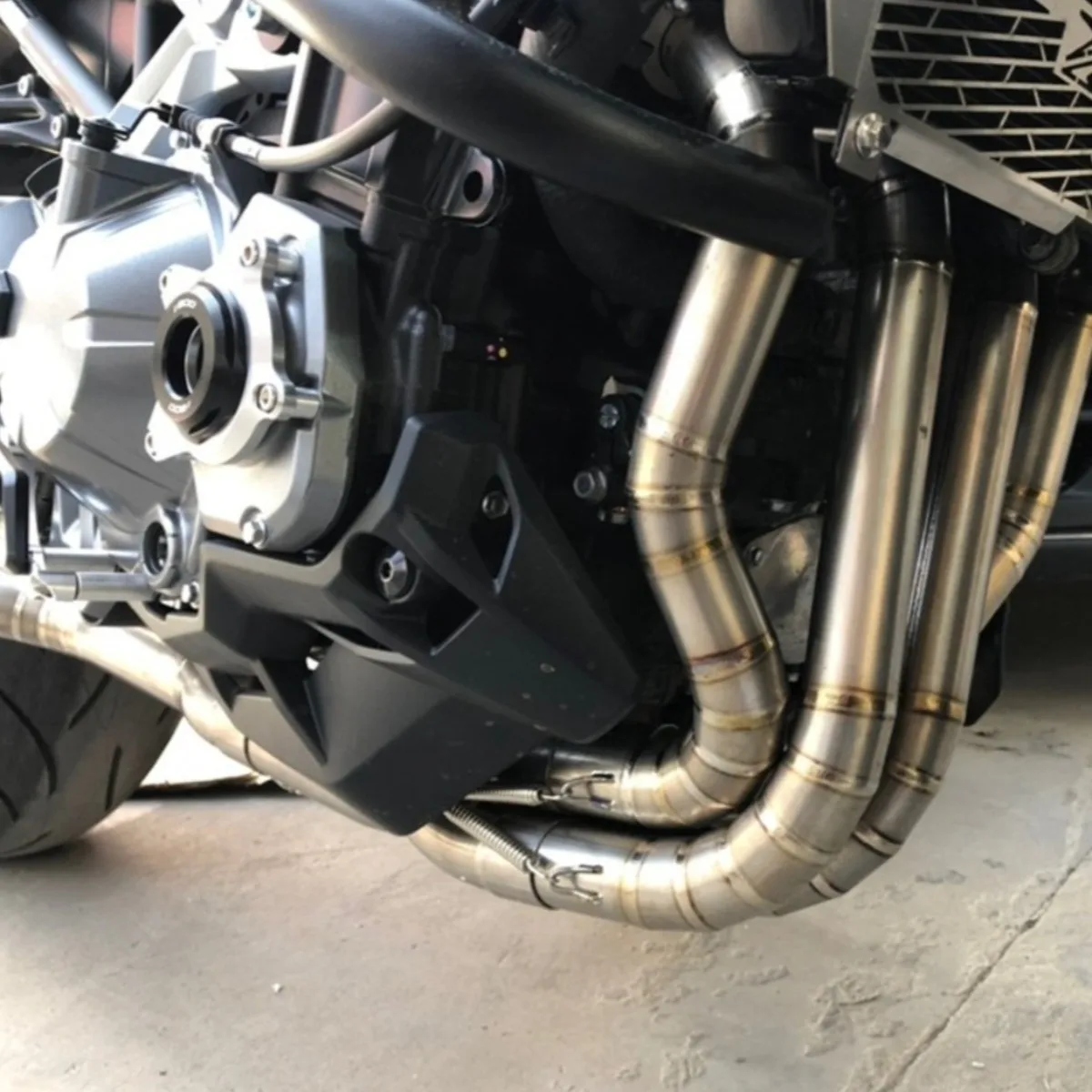 Фото KAW Z900 Мотоцикл Выхлопная система SC Титановая полная система Модифицированная передняя труба с синим пламенем №3