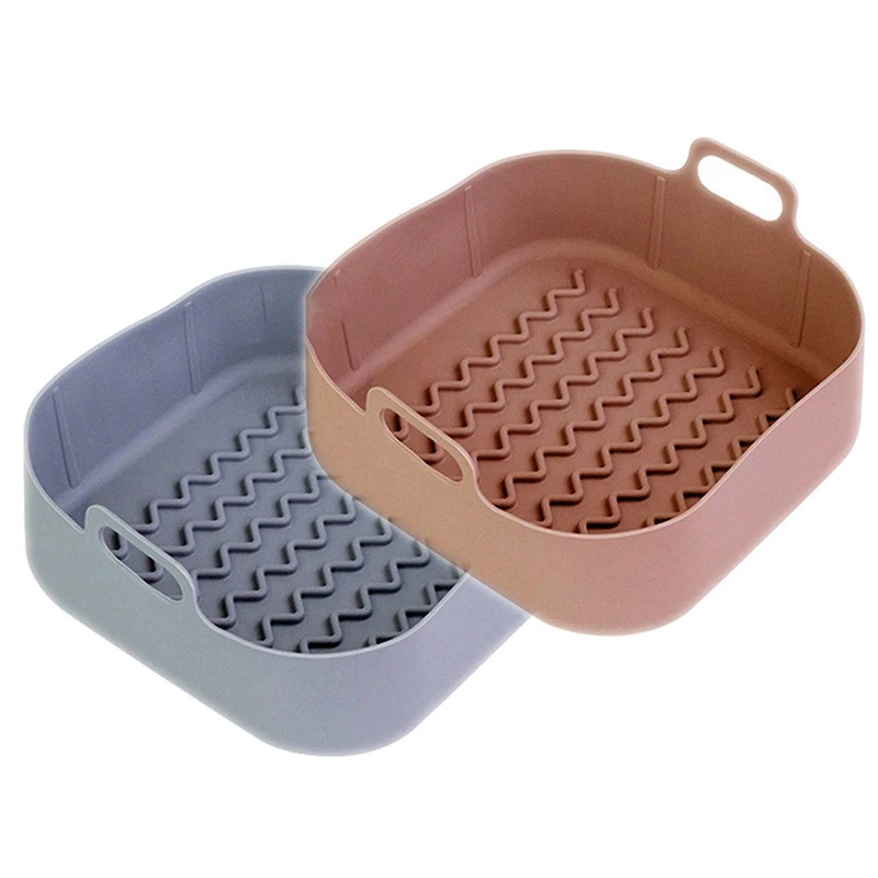 

2Pcs Air Fryer Silicone Pot 8 Inch Silicone Air Fryer Liners Basket Non Stick Reusable Air Fryer Accessories