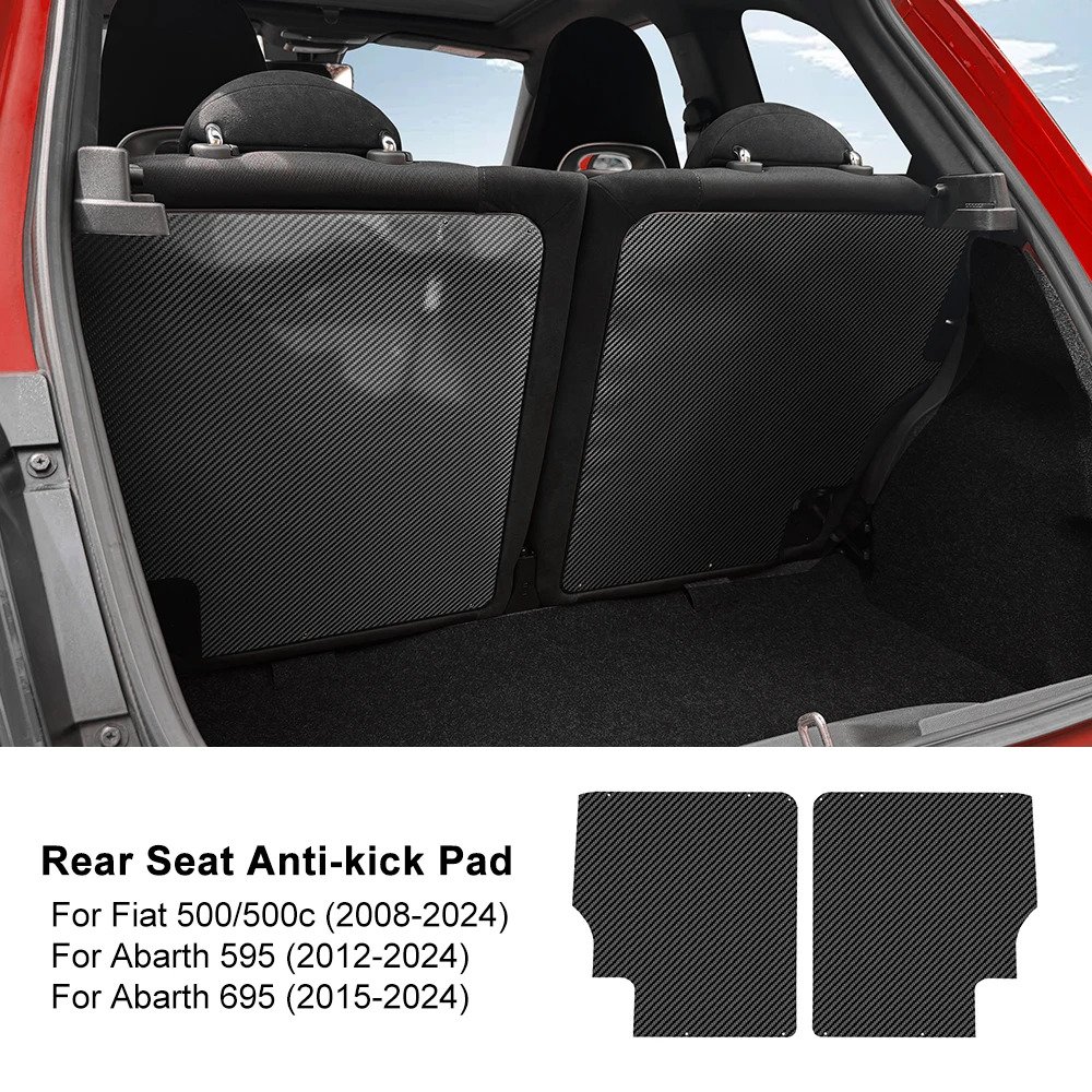 

Ткань из настоящего углеродного волокна 3K для Abarth 595 2012-2024/Aembali 695 2015-2024 Fiat 500/500c 2008-2024 LHD RHD накладка на заднее сиденье автомобиля