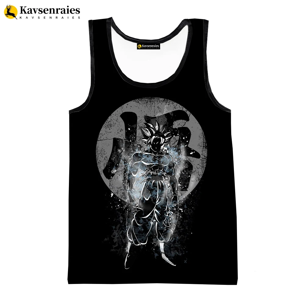 

2022 High Quality Black Goku Tank Tops Kids Anime Streetwear Cool Tops Men Women Fashion Casual Vest Cool Beach Undershirt