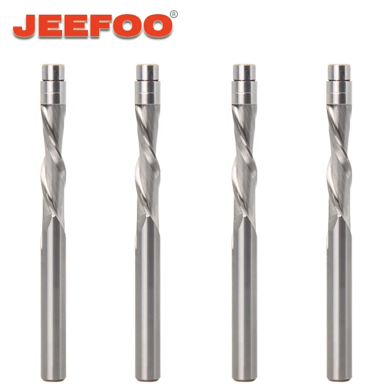 

Two Flute Flush Trim Router Bits Solid Carbide Bearing Guided Woodworking Milling Cutters End Mill 6mm Shank