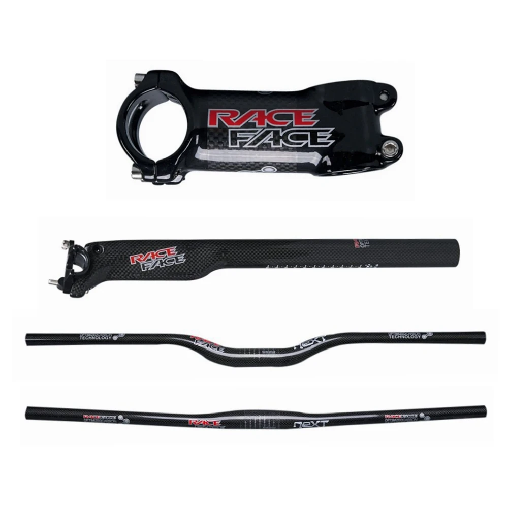 

Race Face Next Gloss 3K Carbon Fiber Bicycle Bike MTB Bars Sets Parts Horizontal or One-shaped Handlebar Stem Seatpost