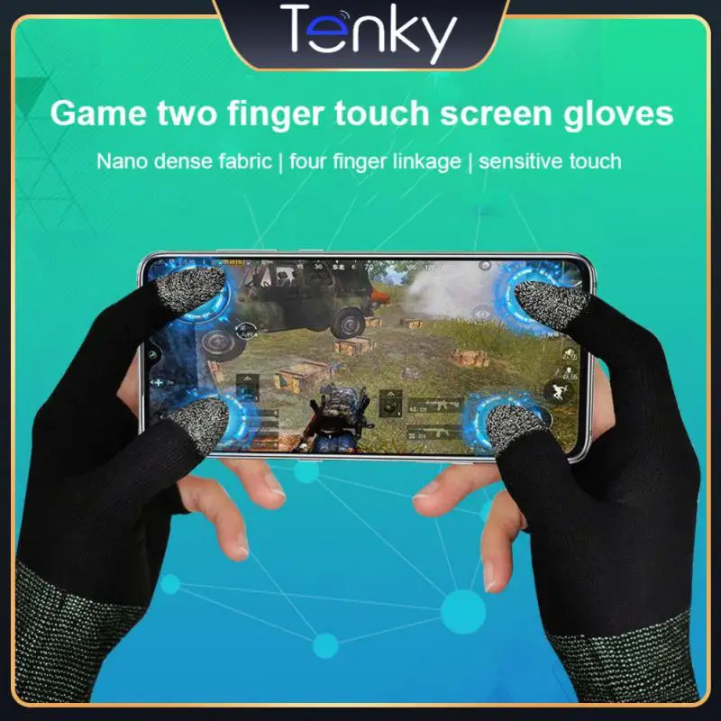 

Portable Sweat Proof Game Finger Sleeve Sensitive Finger Cots Non-scratch Finger Sleeve Gaming Accessorie Comfortable 2pcs