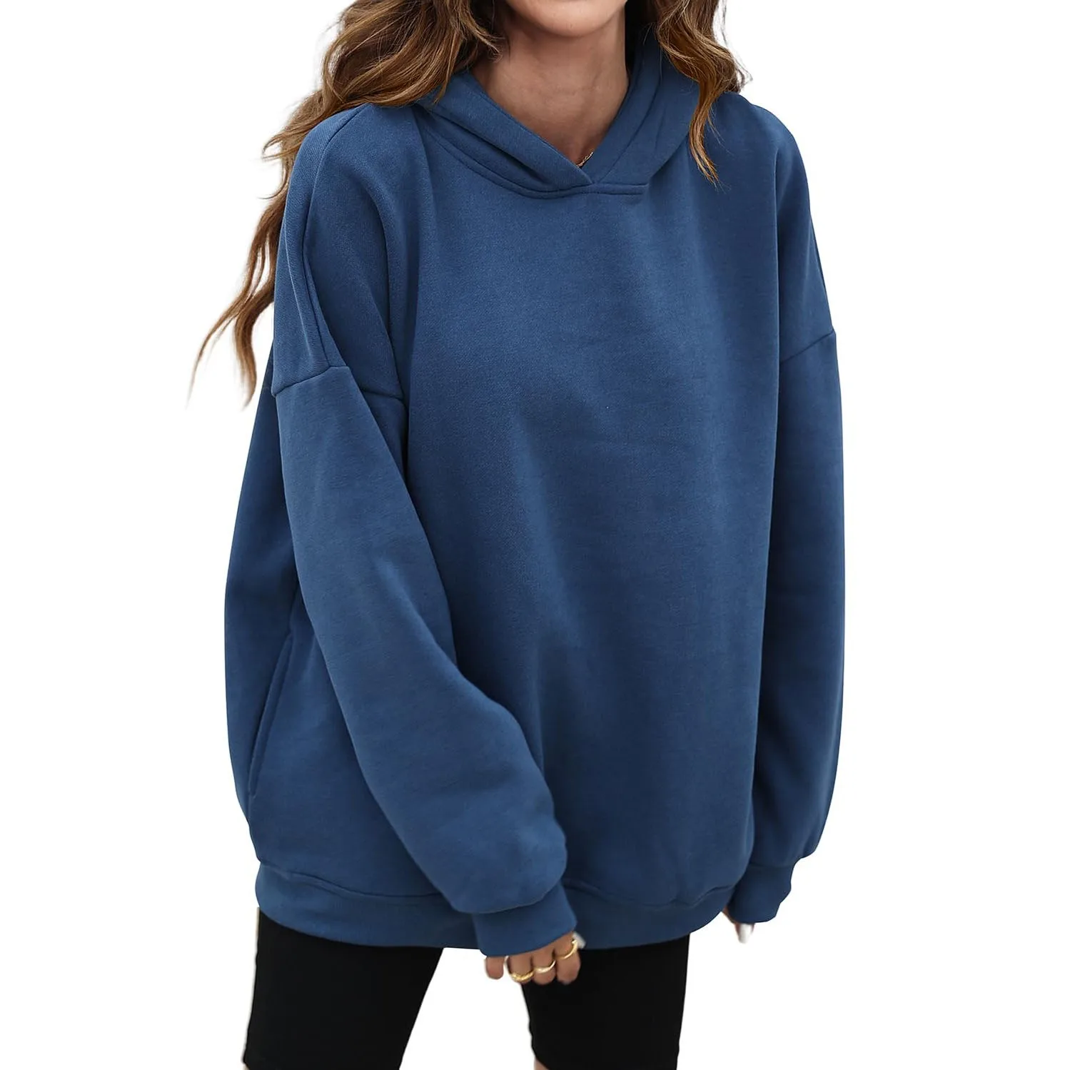 

Женская Повседневная однотонная толстовка с капюшоном и принтом, модная универсальная Толстовка на осень и зиму, свободная Повседневная Толстовка