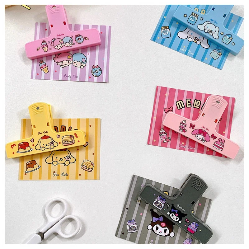 

Kawaii Sanrioed My Melody Cinnamoroll Purin Dog ручной зажим для счета, папка для купюр, милые офисные принадлежности, держатель для книг, зажимы для фотографий