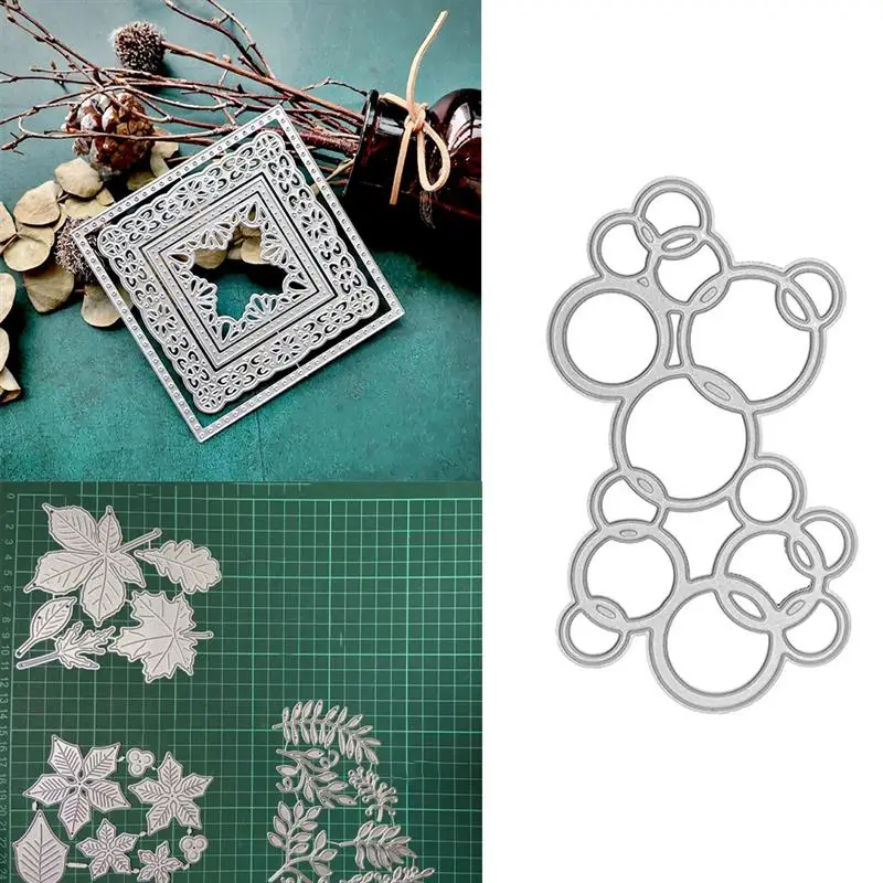 

Circle Stencil Craft Carbon Steel Cutting Dies DIY Paper Cutter Cutting Dies Bubble Frame Photo Album Stamping Scrapbook
