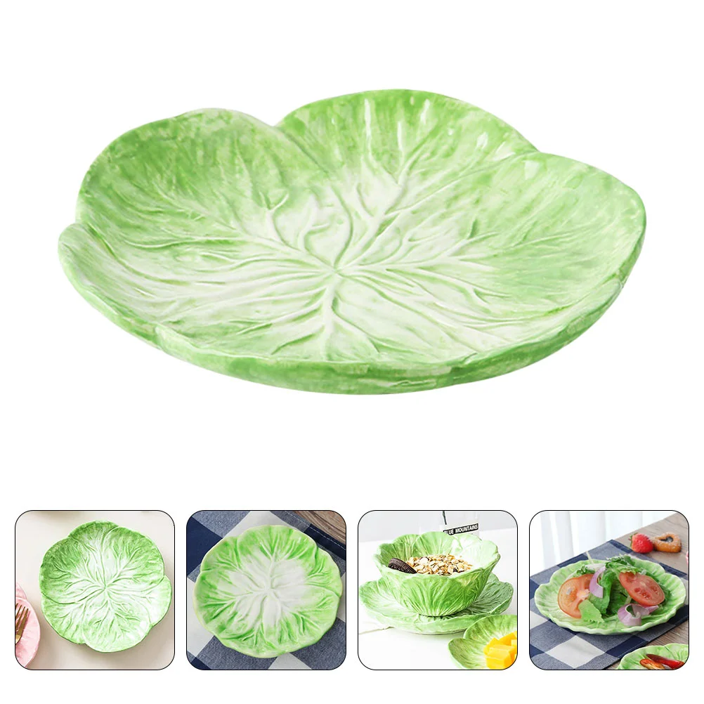 

Plate Ceramic Dish Plates Bowl Serving Porcelain Cabbage Dinner Salad Bowls Kids Cartoon Jewelry Dessert Appetizer Tray Snack