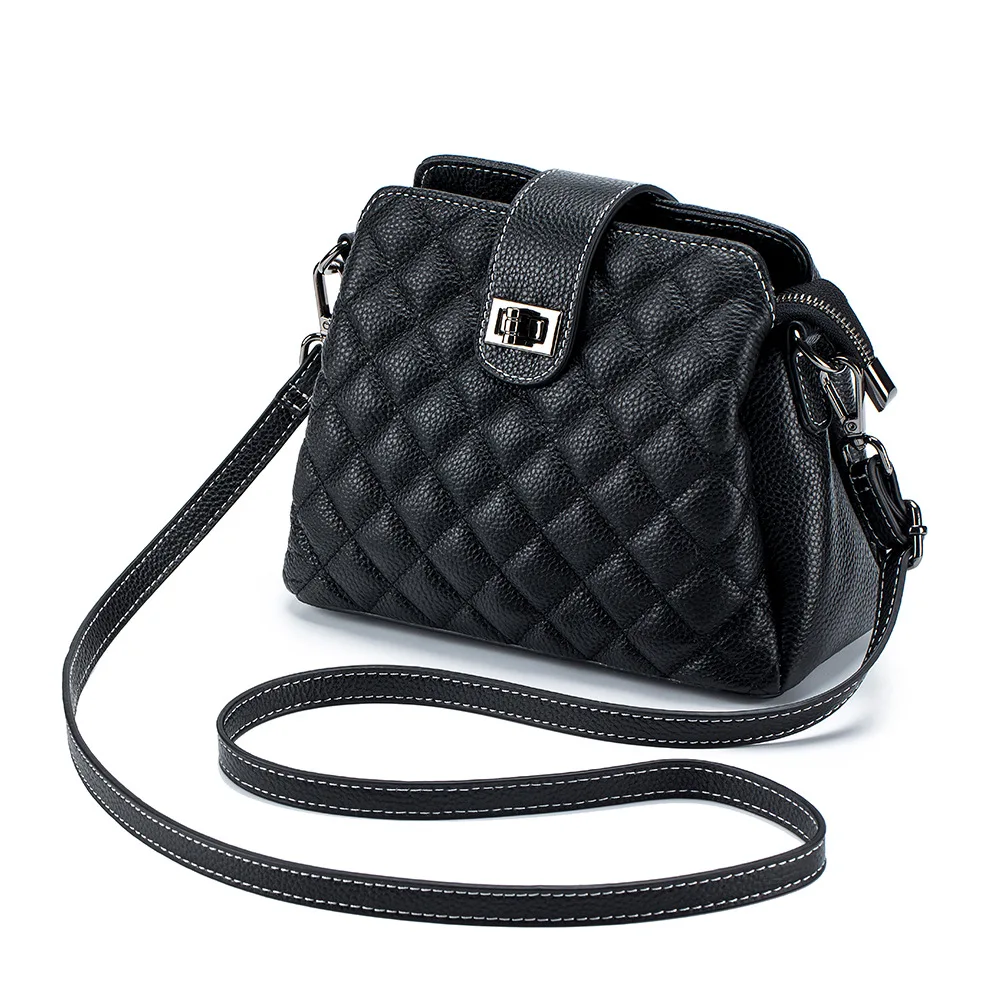 New Leather Korean Women's Bag Simple Ringer Mother Bag Cowhide Everything Single Shoulder Crossbody Handbag Trend