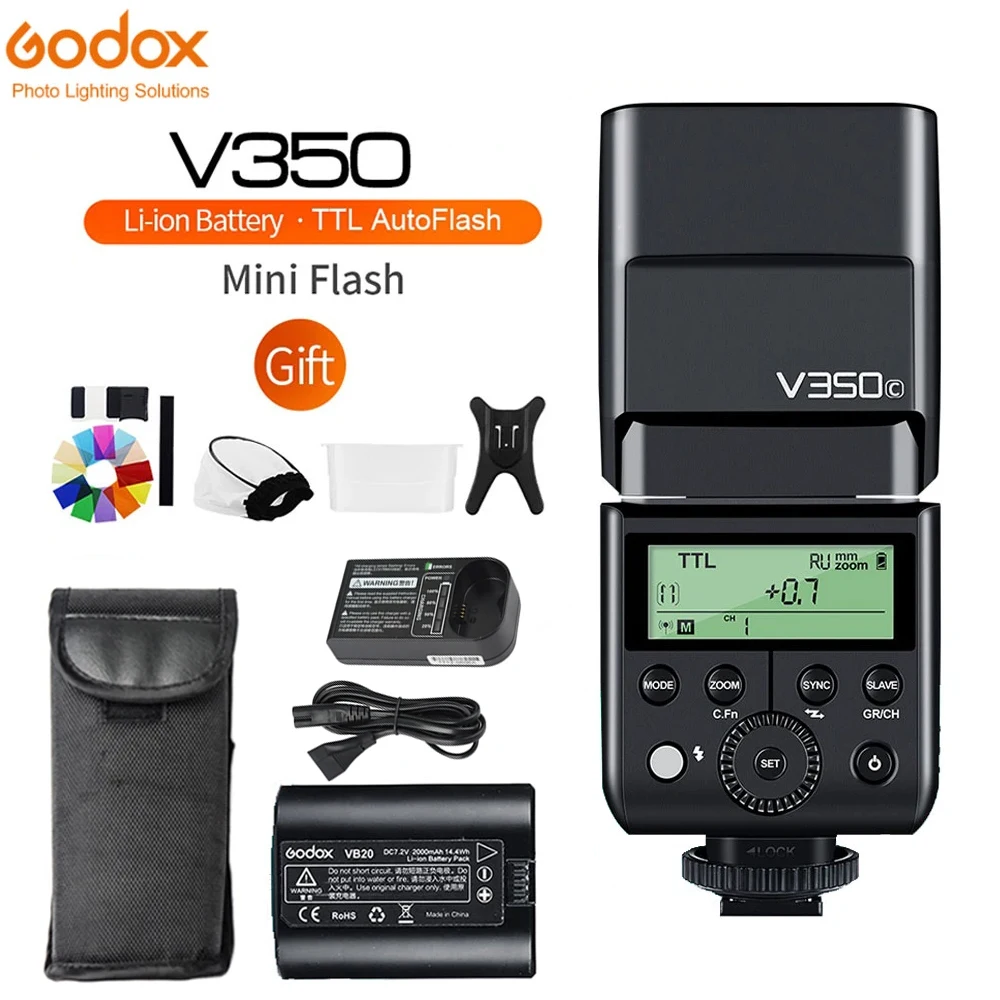 

Godox V350C V350N V350S V350F V350O TTL HSS Camera Speedlite Flash Built-in Lithium Battery for Canon Nikon Sony Fuji Olympus
