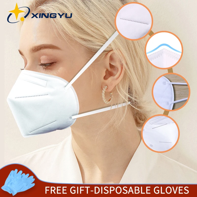 

Face Mask with Head Strap and Filter Pocket KN95 Masks FFP2 Masks 5 Layers Filter Reusable Mouth Masken CE FFP2 MASK Respirator