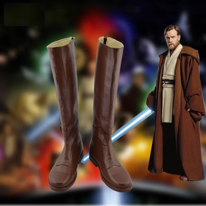 

Jedi Knight Obi-Wan Kenobi Cosplay Shoes Halloween Carnival Custom Made Boots