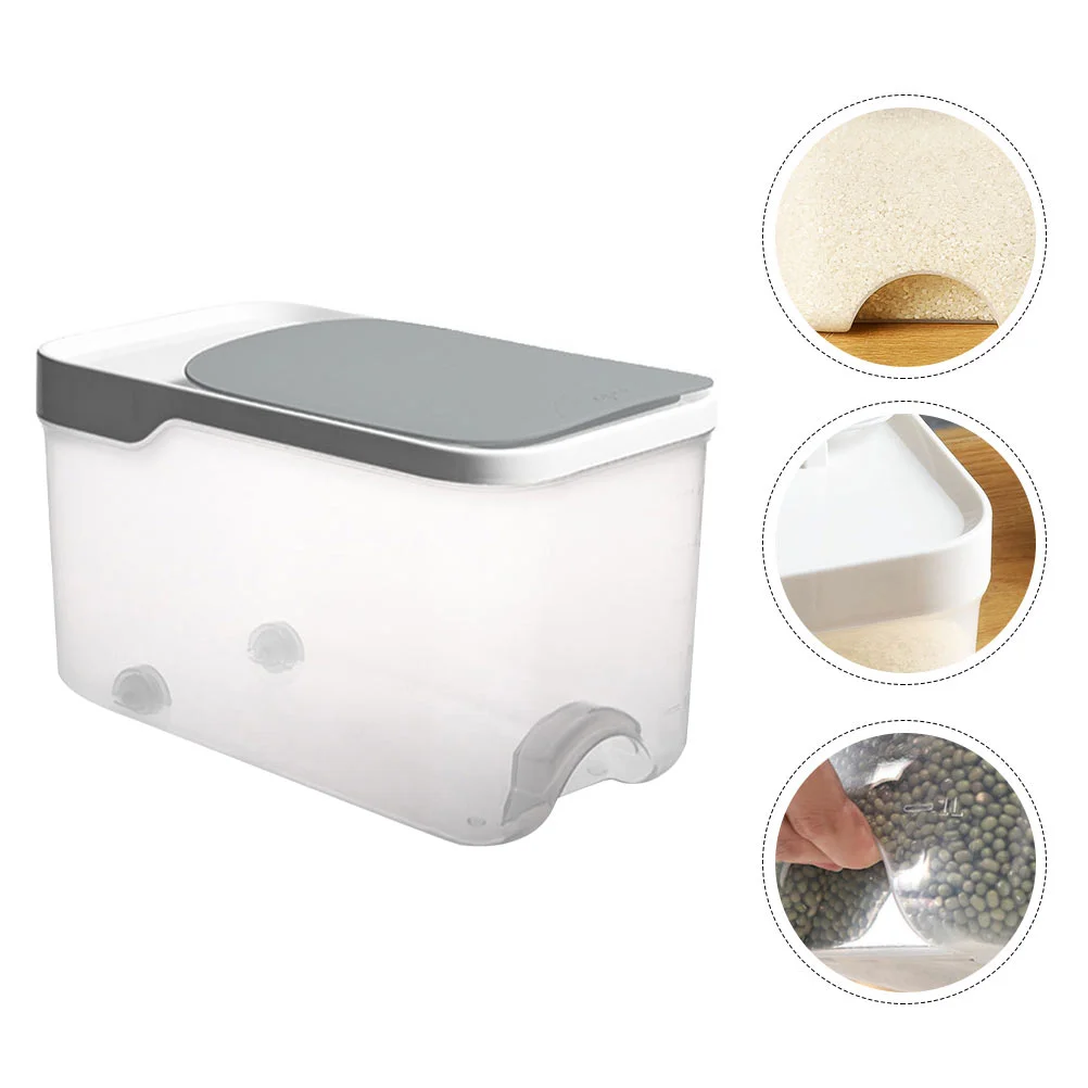 

Storage Rice Container Box Airtight Kitchen Flour Bin Bucket Containers Dispenser Sealed Cereal Pet Tank Dry Canister Cereals
