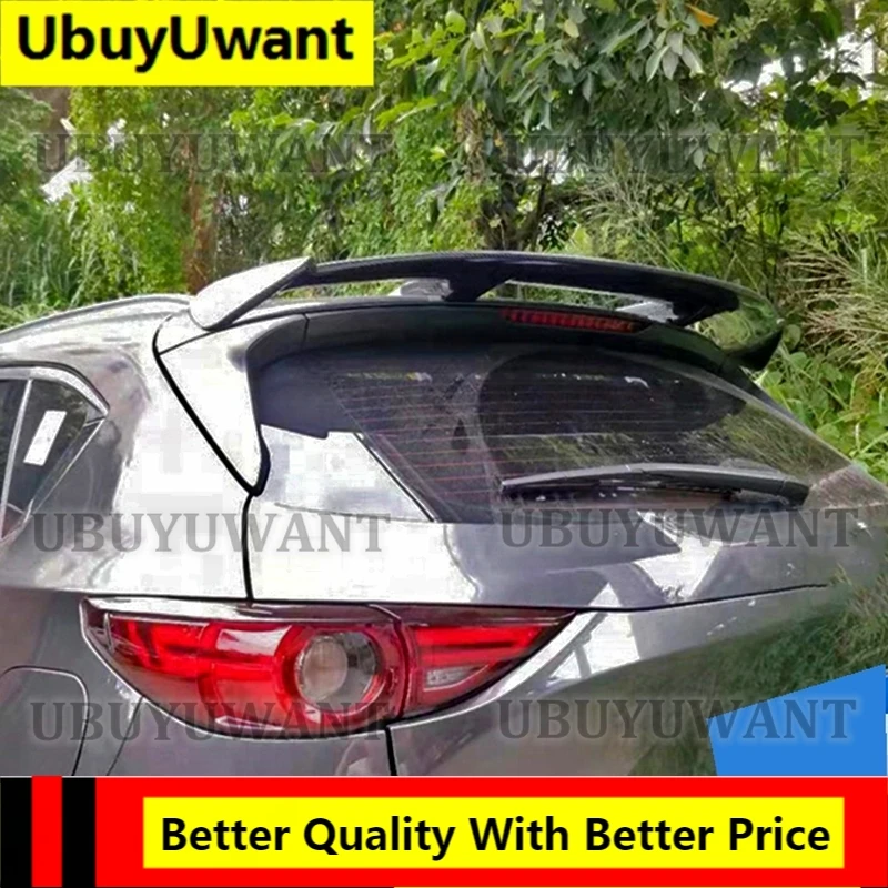 

Car Styling ABS Plastic And Fake Carbon Fiber Unpainted Primer Tail Wing Rear Spoiler Trunk For MAZDA CX-5 CX5 2017- 2021
