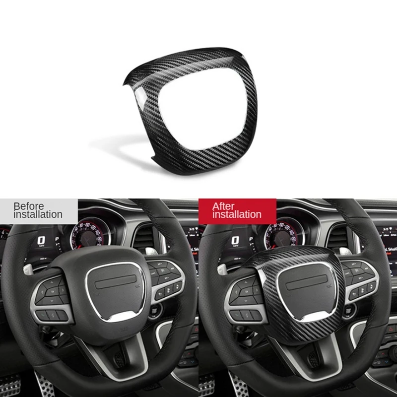 Накладка на руль автомобиля из углеродного волокна для Dodge Charger Challenger Durango Jeep Grand
