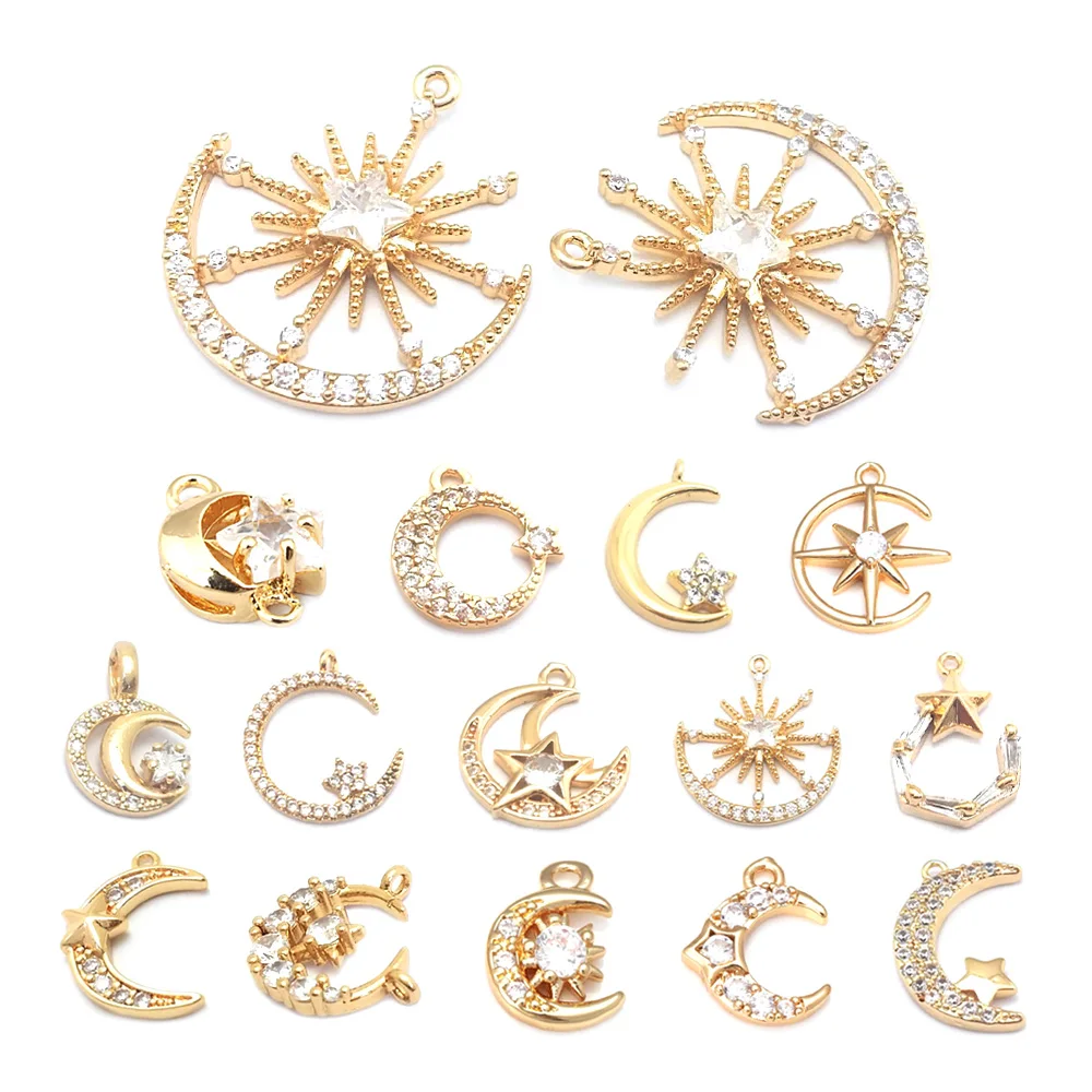 Латунная и циркониевая звезда цвета шампанского золота аксессуары для