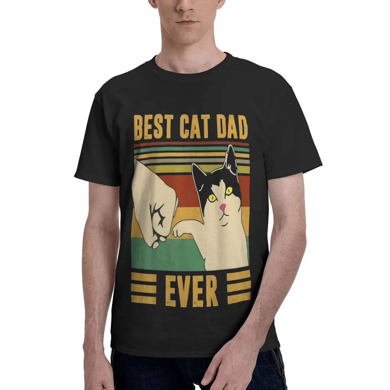 

Футболка Best Cat Dad Ever Bump для мужчин и пар, футболка для пар, женская футболка, футболки, одежда для мужчин, графические футболки, мужские футбол...