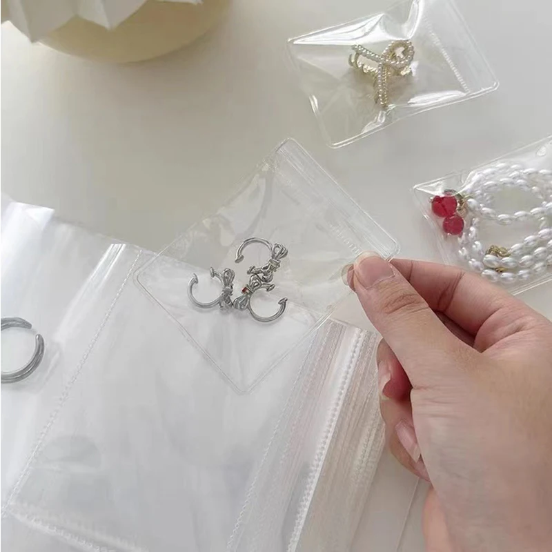 

PVC Jewelry Sealed Bag Transparent Storage Bag Anti-oxidation Necklace Bracelet Ring Jewelry Holder Nine Square Grid Organizer